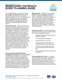 Beneficiary Outreach Event Planning Guide
