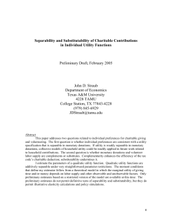 Separability and Substitutability of Charitable