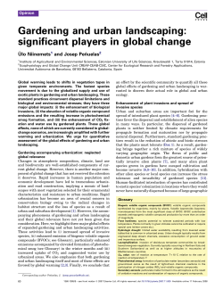 Gardening and urban landscaping: significant players in global
