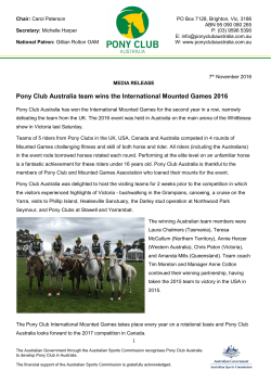 Pony Club Australia team wins the International Mounted Games 2016
