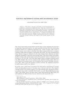 NATURAL EQUILIBRIUM STATES FOR MULTIMODAL MAPS 1