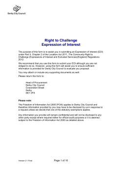 EOI - Derby City Council