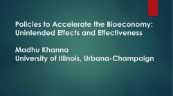 Policies to Accelerate the Bioeconomy: Effectiveness and - C-FARE