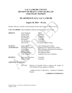 LAC LA BICHE COUNTY REVIEW OF DRAFT LAND USE BYLAW