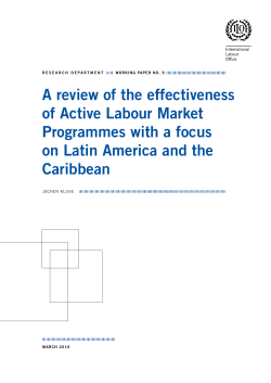 A review of the effectiveness of Active Labour Market