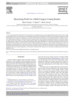 Maximizing Profits for a Multi-Category Catalog