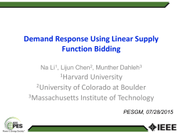 Demand Response Using Linear Supply Function Bidding