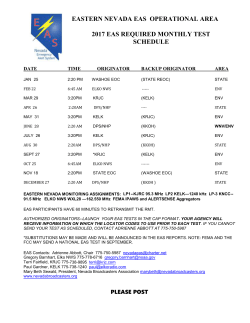 Eastern NV Required Monthly Test Schedule
