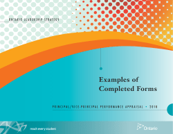 Ontario Leadership Strategy: Examples of Completed Forms