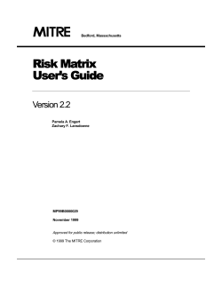 Risk Matrix User`s Guide, Version 2.2