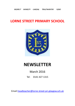 March - Lorne Street Primary School