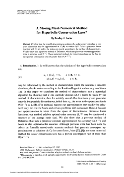 A Moving Mesh Numerical Method - American Mathematical Society