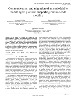 Communication and migration of an embeddable mobile agent