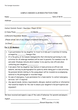 The Camogie Association SAMPLE CAMOGIE CLUB