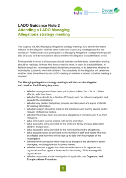 LADO Guidance Note 2 Attending a LADO Managing Allegations