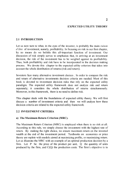 EXPECTED UTILITY THEORY 2.1 INTRODUCTION Let