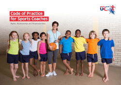 Code of Practice for Sports Coaches