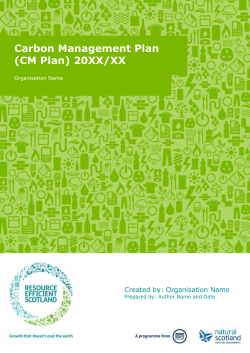 Carbon Management Plan Template SHORT VERSION