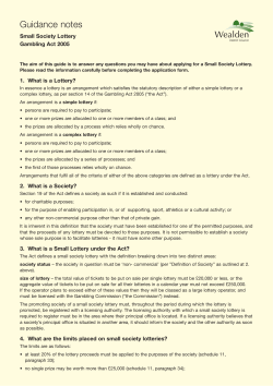 Guidance Notes for Small Society Lotteries