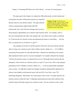 Chapter 3: Translating HR Effects into Utility Metrics &ndash; An Issue of