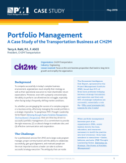 Portfolio Management: A Case Study of the Transportation