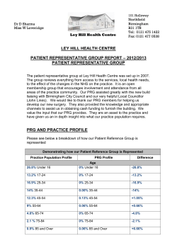 Patient Representative Group Report 2012-2013