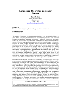 Landscape Theory for Computer Games