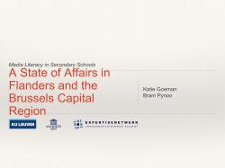 A State of Affairs in Flanders and the Brussels Capital Region
