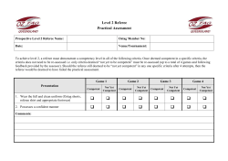 Level 2 Referee Practical Assessment
