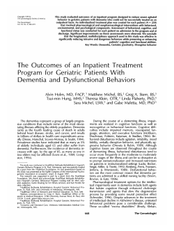 The Outcomes of an Inpatient Treatment Program for Geriatric