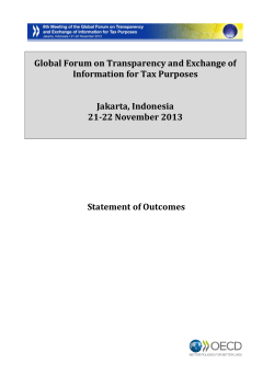 Global Forum on Transparency and Exchange of Information for Tax