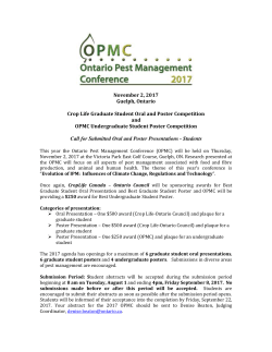 Call for Submitted Oral and Poster Presentations