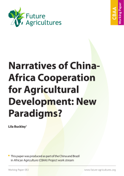 Narratives of China- Africa Cooperation for Agricultural Development