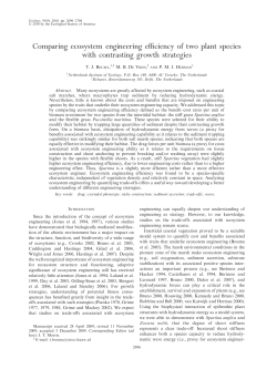 Comparing ecosystem engineering efficiency of two plant species