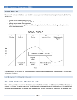 Distributed Databases and DDBMS
