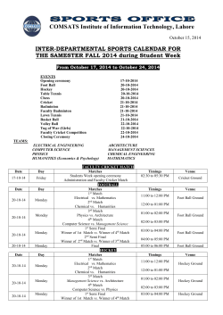 THE SAMESTER FALL 2014 during Student Week