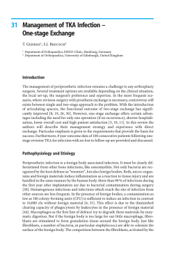 31 Management of TKA Infection – One