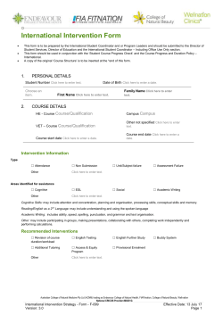 International Intervention Strategy