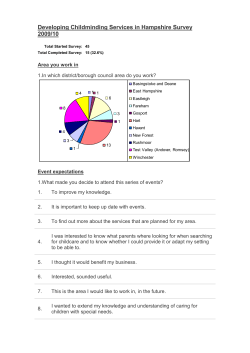 CIS 2009 Survey &ndash; Results - Hampshire County Council