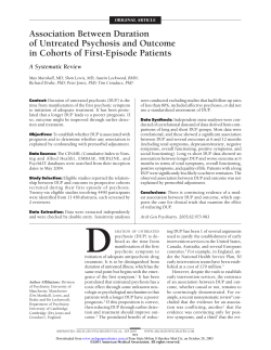 Association Between Duration of Untreated Psychosis and Outcome