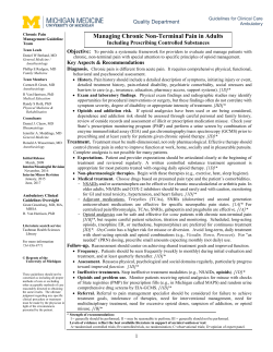 Managing Chronic Non-Terminal Pain in Adults