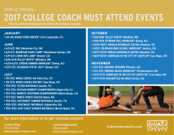 2017 CoLLege CoaCh must attend events