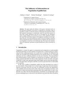 The Influence of Information on Negotiation Equilibrium