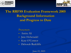 Evaluation Framework for RRFSS: 2005