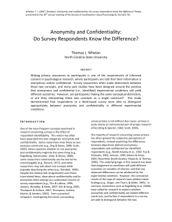 Anonymity and Confidentiality: Do Survey Respondents Know the