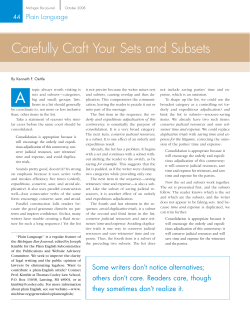Carefully Craft Your Sets and Subsets