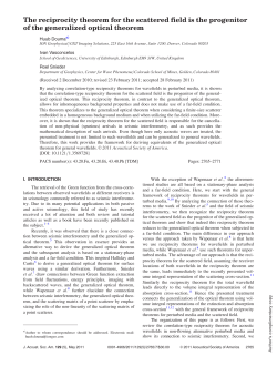 The reciprocity theorem for the scattered field is the