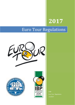Euro Tour Regulations - Dynamic Billiard Eurotour