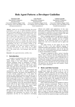 Role Agent Pattern: a Developer Guideline - Main Page