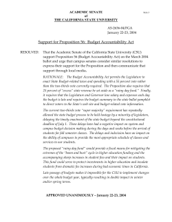 AS-2636-04/FGA Support for Proposition 56: Budget Accountability Act